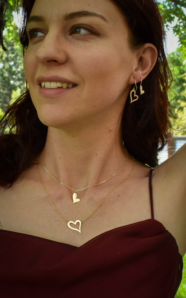 Open and Closed Selkie Heart Necklaces