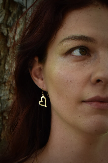 Open and Closed Selkie Heart Earrings