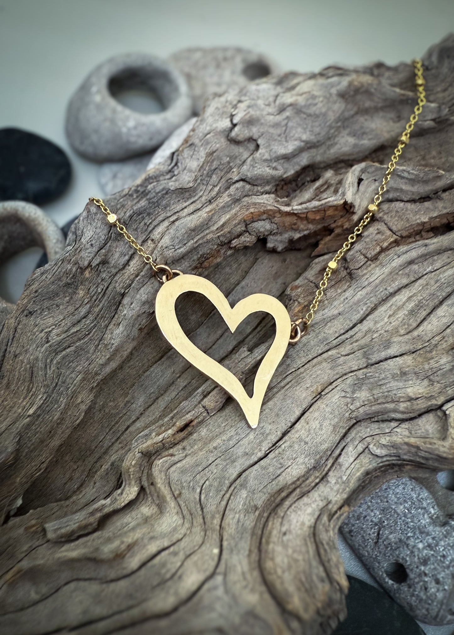 Open and Closed Selkie Heart Necklaces